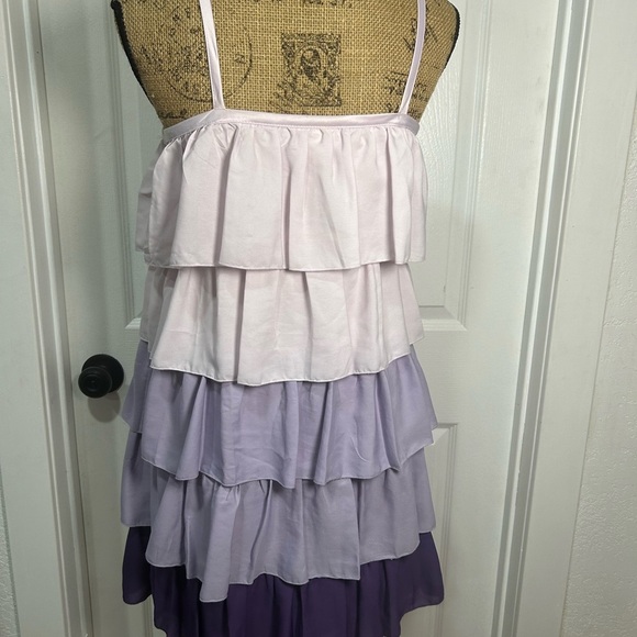 ERIN by Erin Fetherston Lavender and Purple Tiered Midi Dress size 9 - Picture 2 of 3